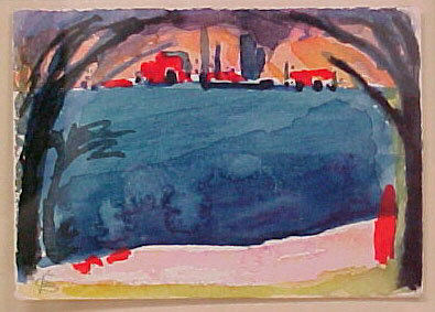 Sketch for Hudson River Painting, 1916, Oscar Florianus Bluemner