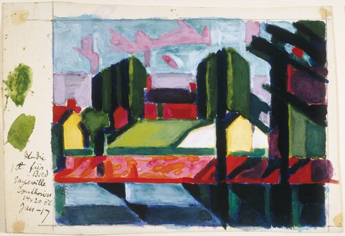 Study for Old Canal (Red & Green), 1916, Oscar Bluemner