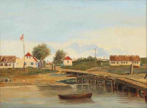 Harbour scene from Masned near Vordingborg, Denmark, , Adolf Carl