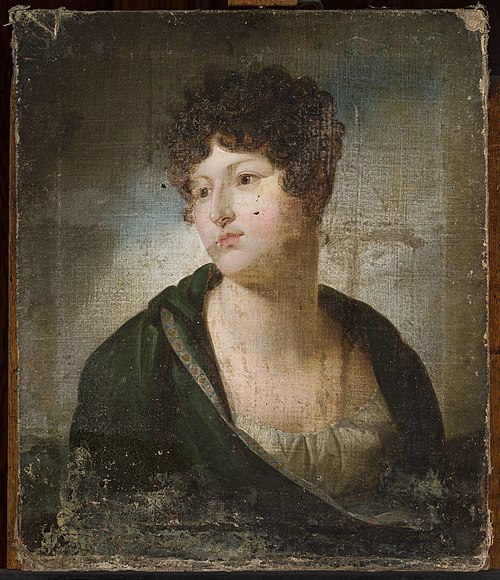 Portrait of Wiktoria née Potocka 1.v. Choiseul Gouffier 2.v. wife of general Bakhmatiev, 1807, Jan Rustem