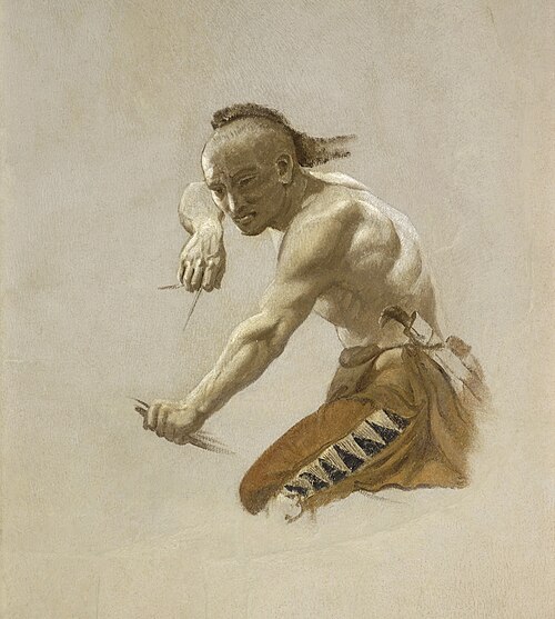 Study for Indian in "Buffalo Hunt by Indians", 1861, Karl Ferdinand Wimar