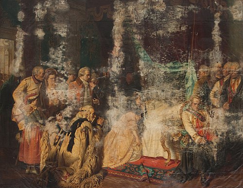 Kaiser Joseph II. auf dem Totenbett, 1874, Georg Conräder