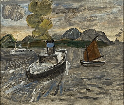 Marinha com rebocador, 1943, Ernesto de Fiori