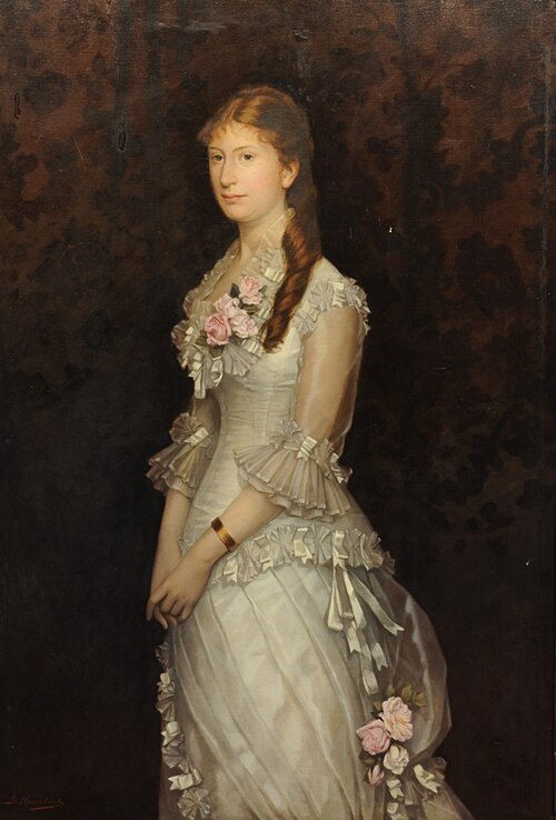 Portrait of a woman standing, , Louis Maeterlinck