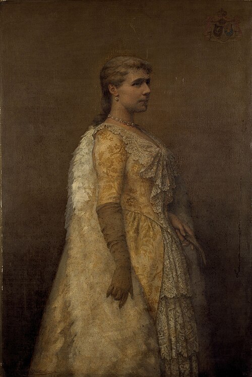 Portrait de la reine Marie-Henriette, 1889, Louis Maeterlinck