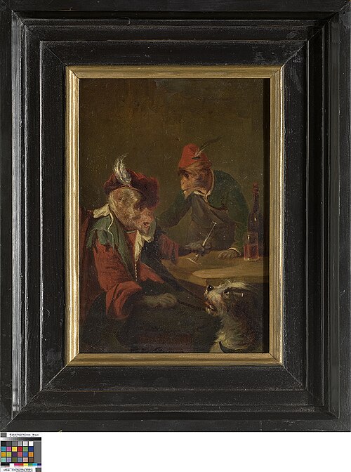 Chiens et singes buvant, 1808, Emmanuel Noterman