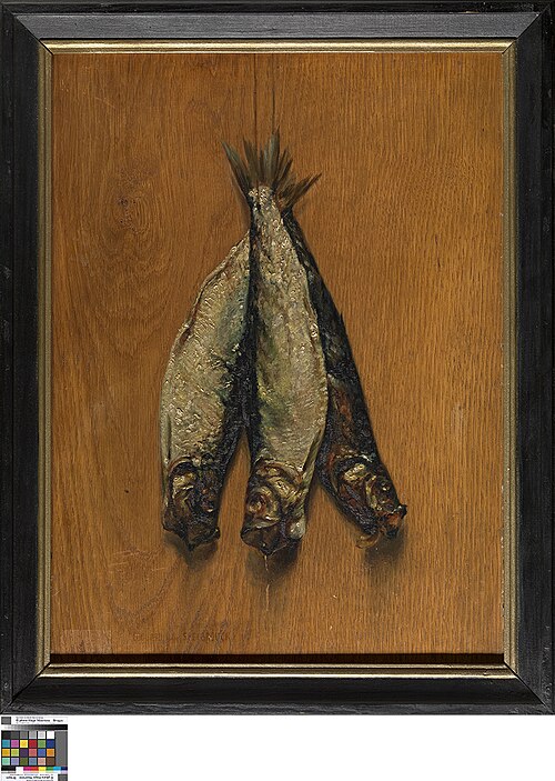 Stilleven met haringen, 1880, Edouard van Speybrouck
