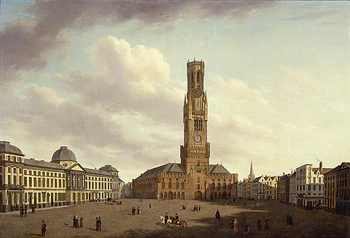 De Markt in Brugge, 1826, Auguste Van de Steene