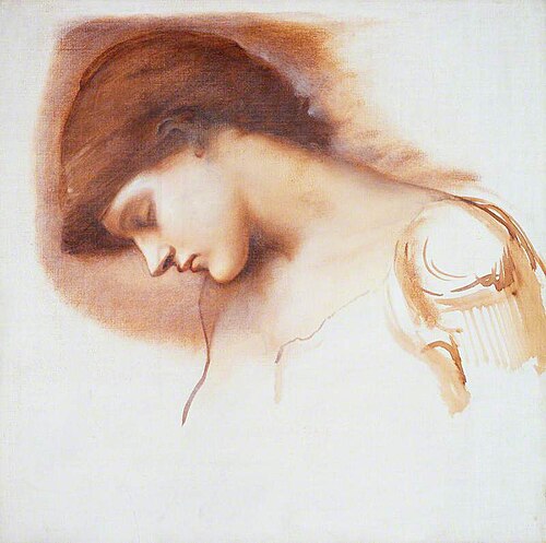 Head of Sleeping Attendant from 'Briar Rose', 1883, Edward Burne-Jones