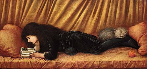 Katie Lewis reading a book, 1886, Edward Burne-Jones