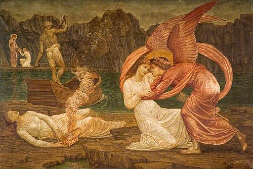 Cupid and Psyche - Palace Green Murals, 1876, Edward Burne-Jones