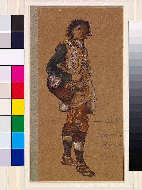Male - Study of southern Italian peasant boy seen to the front, 1860, Edward Burne-Jones