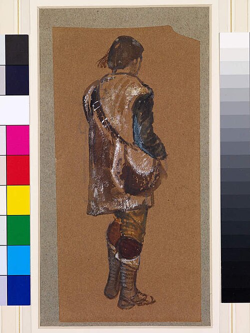 Male - Study of southern Italian peasant boy seen from the back, 1860, Edward Burne-Jones