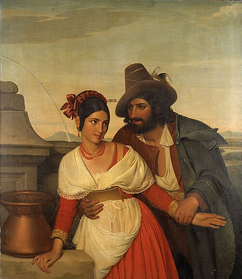 Adolphe Bernard - At the Fountain, 1836, Adolphe Bernard