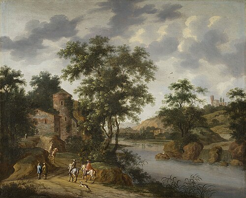 River Landscape with Horsemen, 1667, Pieter Cosyn
