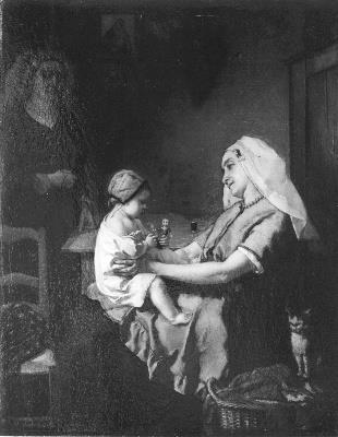 Brabants binnenhuis, 1849, Victor François Guillaume Van Hove