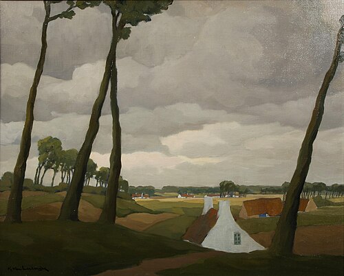 Landscape with farm, 1950, Karel Van Lerberghe