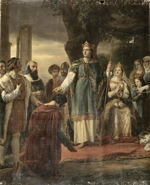 Saint Louis rendant la justice sous le chêne de Vincennes, 1260, 1826, Georges Rouget