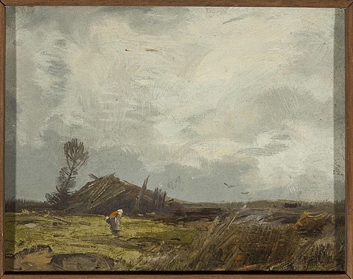 Countryside landscape with a hut, 1895, Roman Kochanowski
