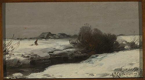Winter landscape with a stream, 1895, Roman Kochanowski