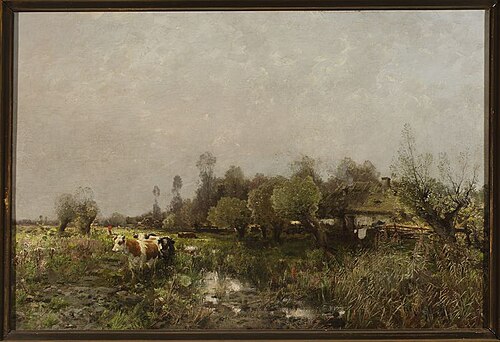 Summer landscape with a cottage on marshland, 1896, Roman Kochanowski