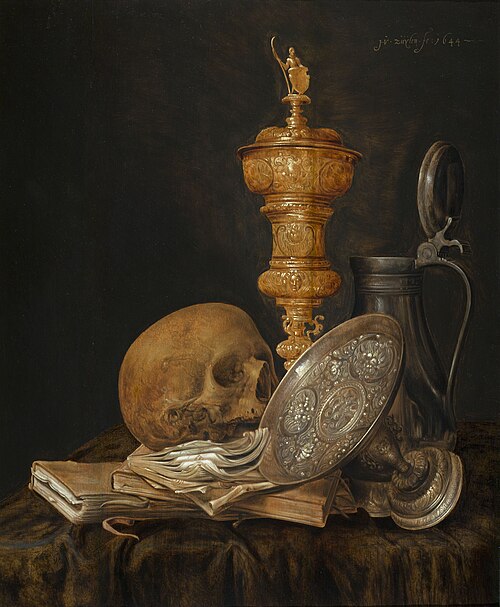 Vanitas with show goblet and tazza, 1644, Jan Hendricksz. van Zuylen