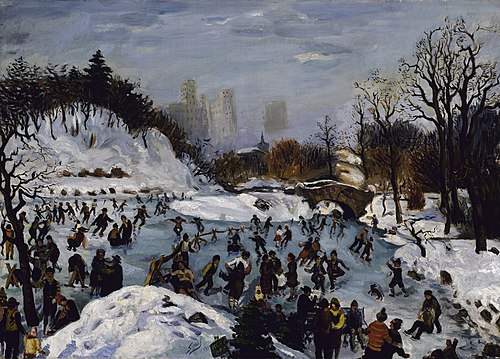 Skating in Central Park, 1934, Saul Kovner