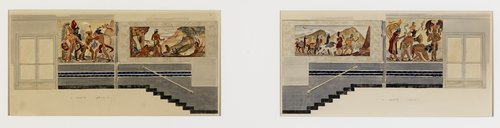 (Mural study for north wall, Los Angeles, California Immigration and Naturalization Station), 1938, Verona Lorraine Burkhard