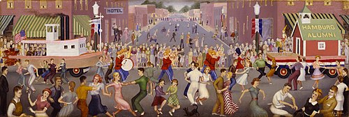 Festival at Hamburg (Study for Hamburg, Iowa Post Office Mural), 1941, William Edward Lewis Bunn