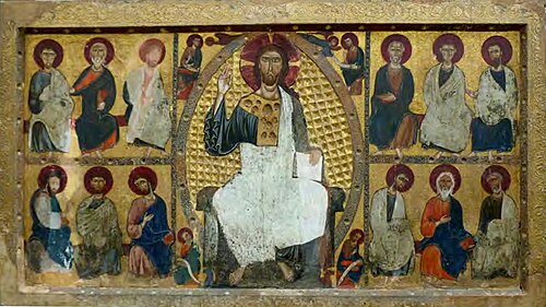 le Christ et les apôtres à Oreilla, 1200, mestre Alexandre