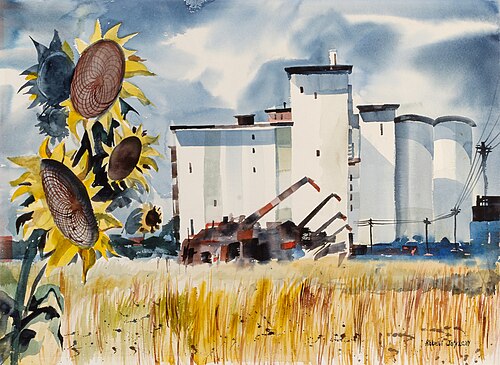 Grain Elevator, Kansas, 1933, Robert Johnson