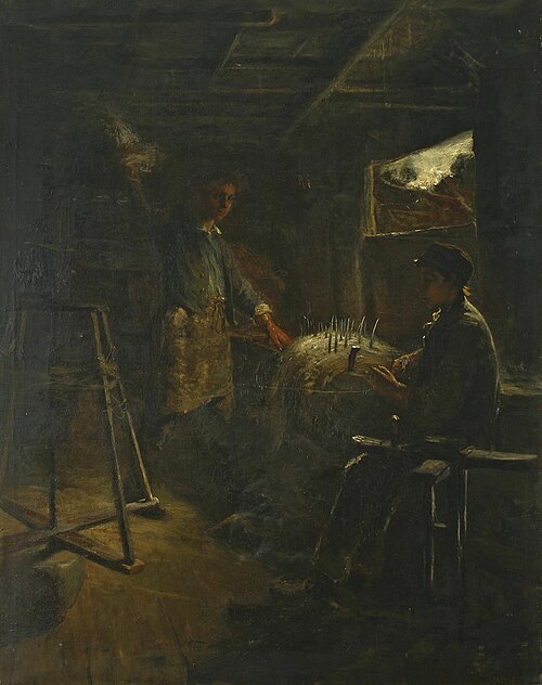 A Summer Evening / The Scutchers, , Petrus van der Velden