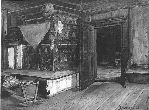 Bauernstube in Brixlegg, 1890, Karl Gebhardt