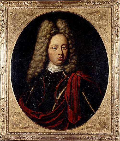 Portrait of Frederik Willem Lewe (Cornet?), 1712, Herman Collenius