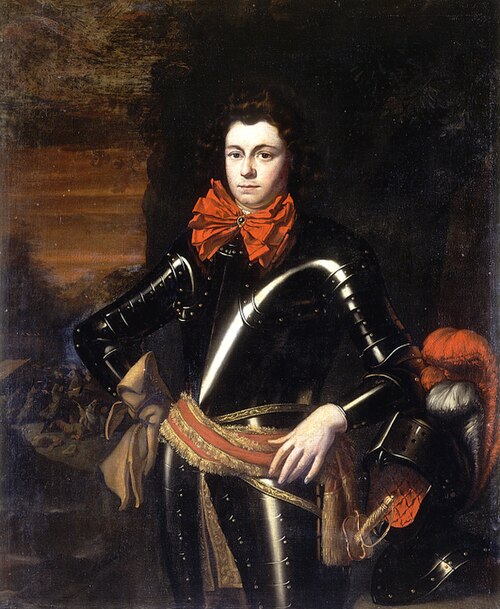 Portrait of Luitenant Rudolf Gruys (1662/63-1691), echtgenoot van Isabella Wiltiania Feitsema Verrut, 1690, Herman Collenius