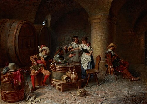 Cavaliers merrymaking, 1887, Alois Binder