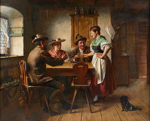Social gathering in the Tavern, , Alois Binder
