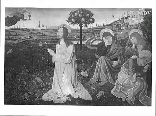 Christ with his 3 followers in Gethsemane, 1460, Galasso Galassi