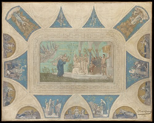 Esquisse pour l'Hôtel de Ville de Paris : Hommage de la Ville de Paris à Victor Hugo, 1894, Pierre Puvis de Chavannes
