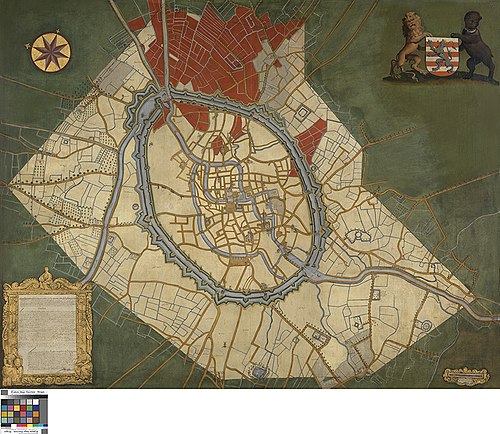 Kaart van Brugge en de feodale gronden, 1690, Joannes Lobberecht