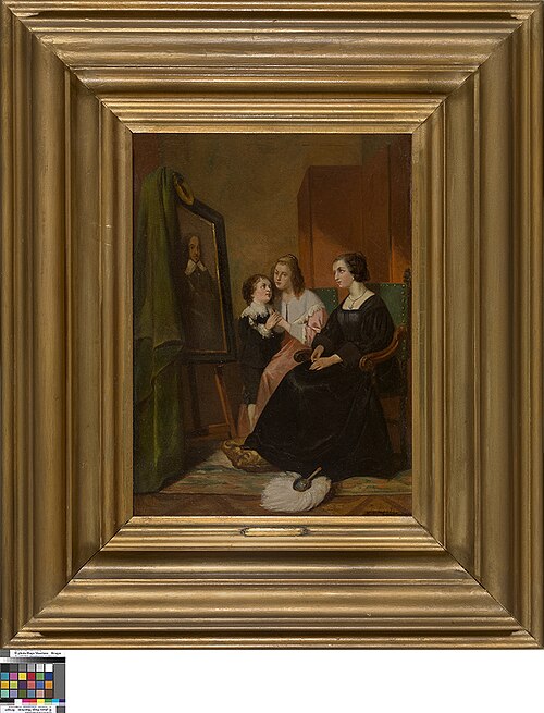 Weduwe voor het portret van haar echtgenoot, 1900, Jean-Bapiste Mertz
