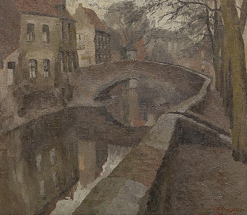 De Peerdenbrug in Brugge, 1903, Karel Simons