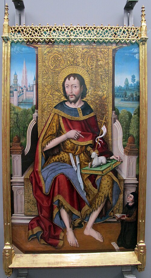 John the Baptist enthroned with the Founder Ivan de la Pena, 1450, Alvaro Sanchez