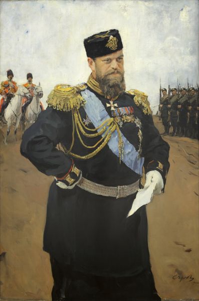 Alexander III with document in arms, 1900, Valentin Serov