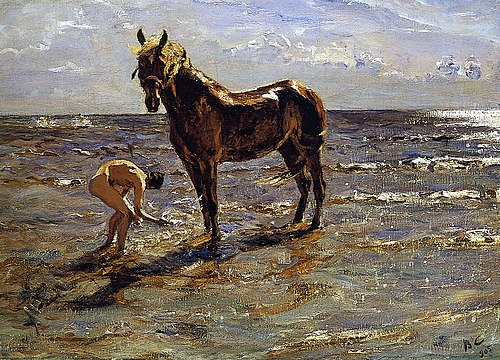 Bathing of a Horse, 1905, Valentin Serov