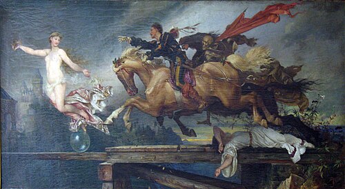 Hot in pursuit of fortune, 1865, Rudolph Friedrich August Henneberg