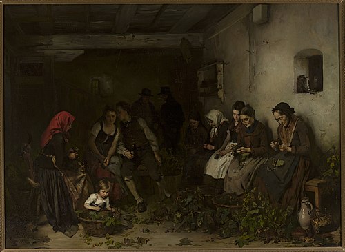Hop husking, 1870, Rudolf Hirth du Frênes