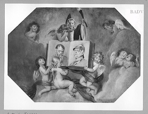 Allegory on Leubach + Bismarck, 1871, Rudolf Hirth du Frênes
