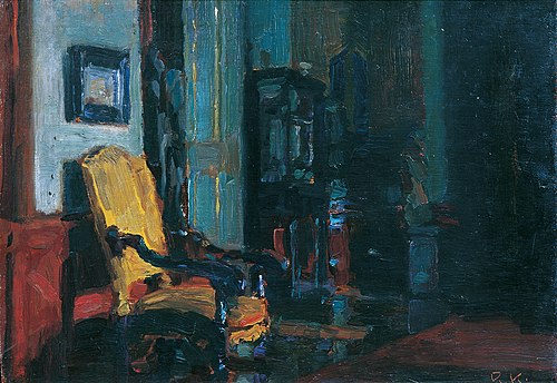 Interior of Dioseg Castle near Bratislava, 1926, Rudolf Konopa