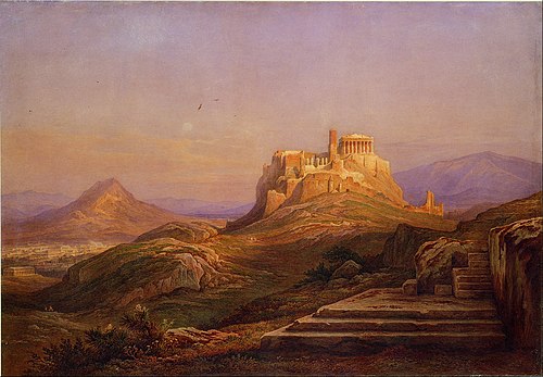 View of the Acropolis from the Pnyx, 1863, Rudolf Müller